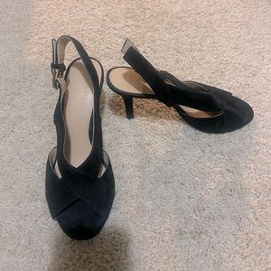 Black MK velvet heels